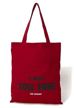 TOLL FREE ORIGINAL LOGO PRINT TOTE BAG (ONE / RED)