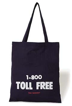 TOLL FREE ORIGINAL LOGO PRINT TOTE BAG (ONE / NAVY)