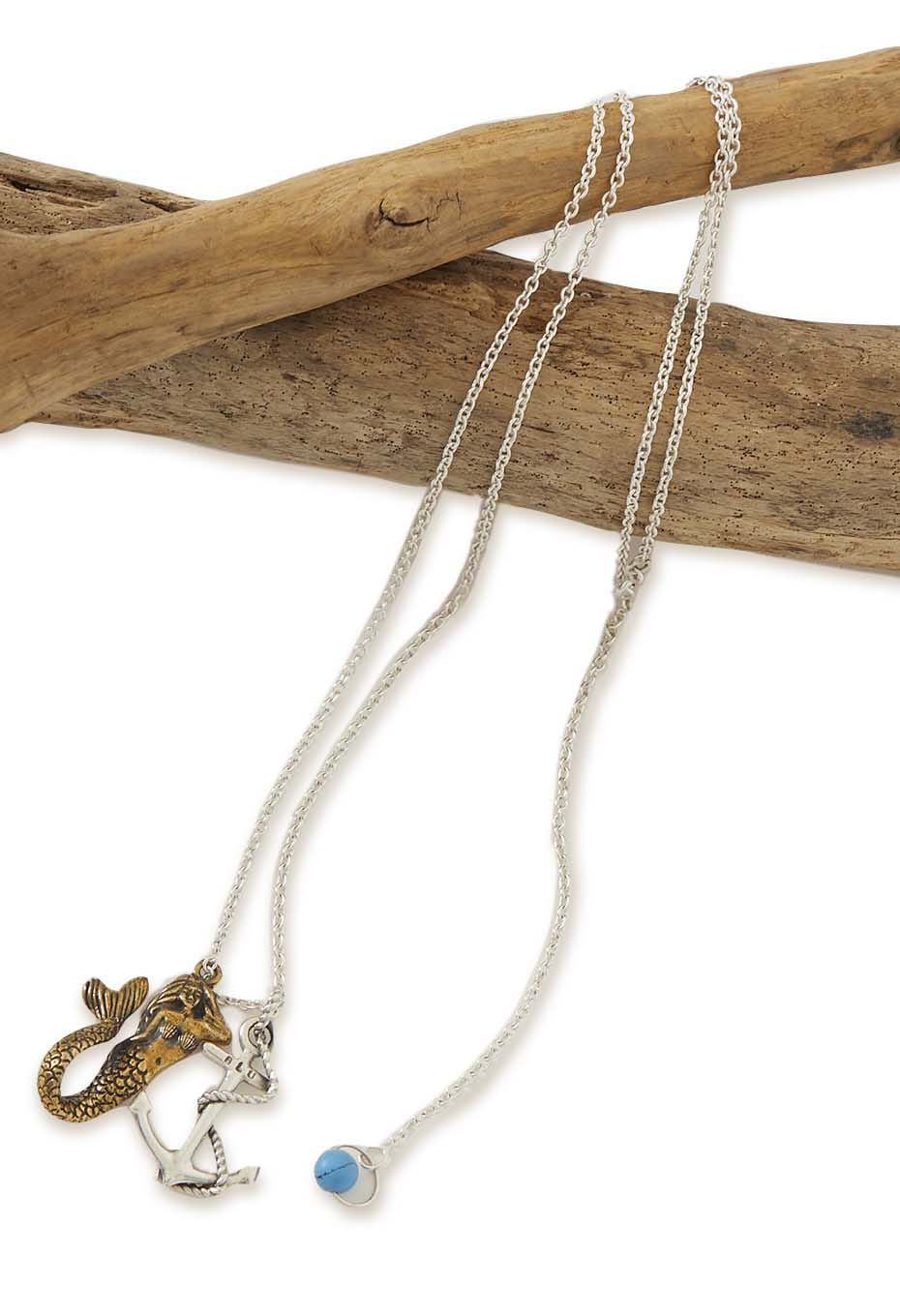 Mermaid & Anchor Necklace