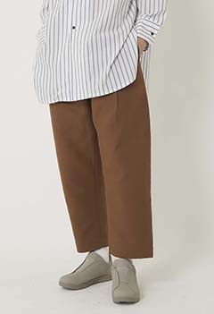 STUDIO NICHOLSON Double Cotton Round length Pants (S / CHOCO)
