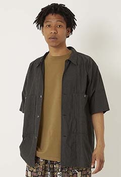 ENDS AND MEANS Corfu shirt (L / CHARCOAL)