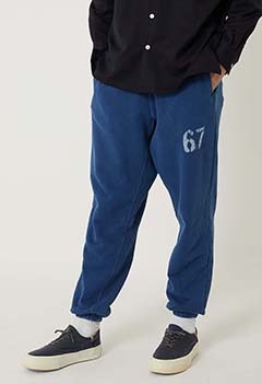 レイヤーステンシルBB ハンドダイドインディゴ スウェットパンツ