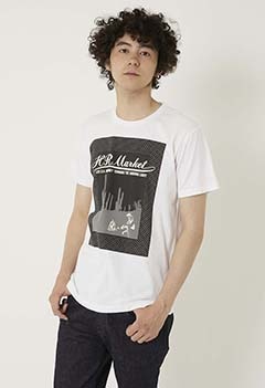 Dot frame Cactus print T-shirts (XS / WHITE)