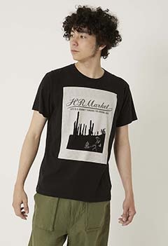 Dot frame Cactus print T-shirts (XS / BLACK)