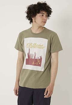 Dot frame Cactus print T-shirts (XS / OLIVE)