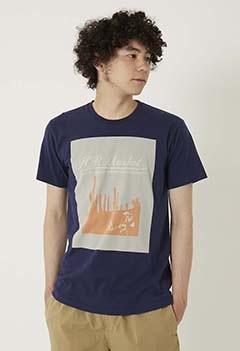 Dot Frame Cactus Print T-shirts (XS / DARK NAVY)