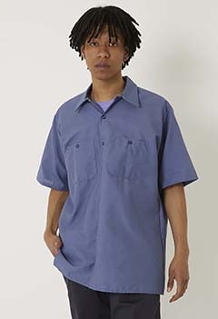 RED KAP Industrial Work Shirt Hem Short (M / BLUE GRAY)