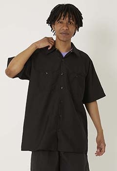 RED KAP Industrial Work Shirt Hem Short (M / BLACK)
