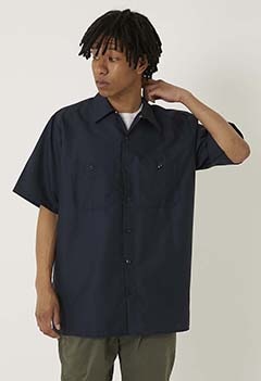 RED KAP Industrial Work Shirt Hem Short (M / NAVY)