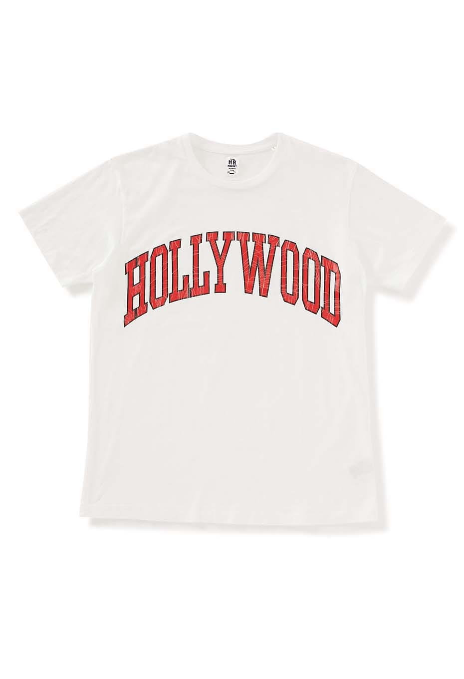 HOLLYWOOD college crack logo T-shirts
