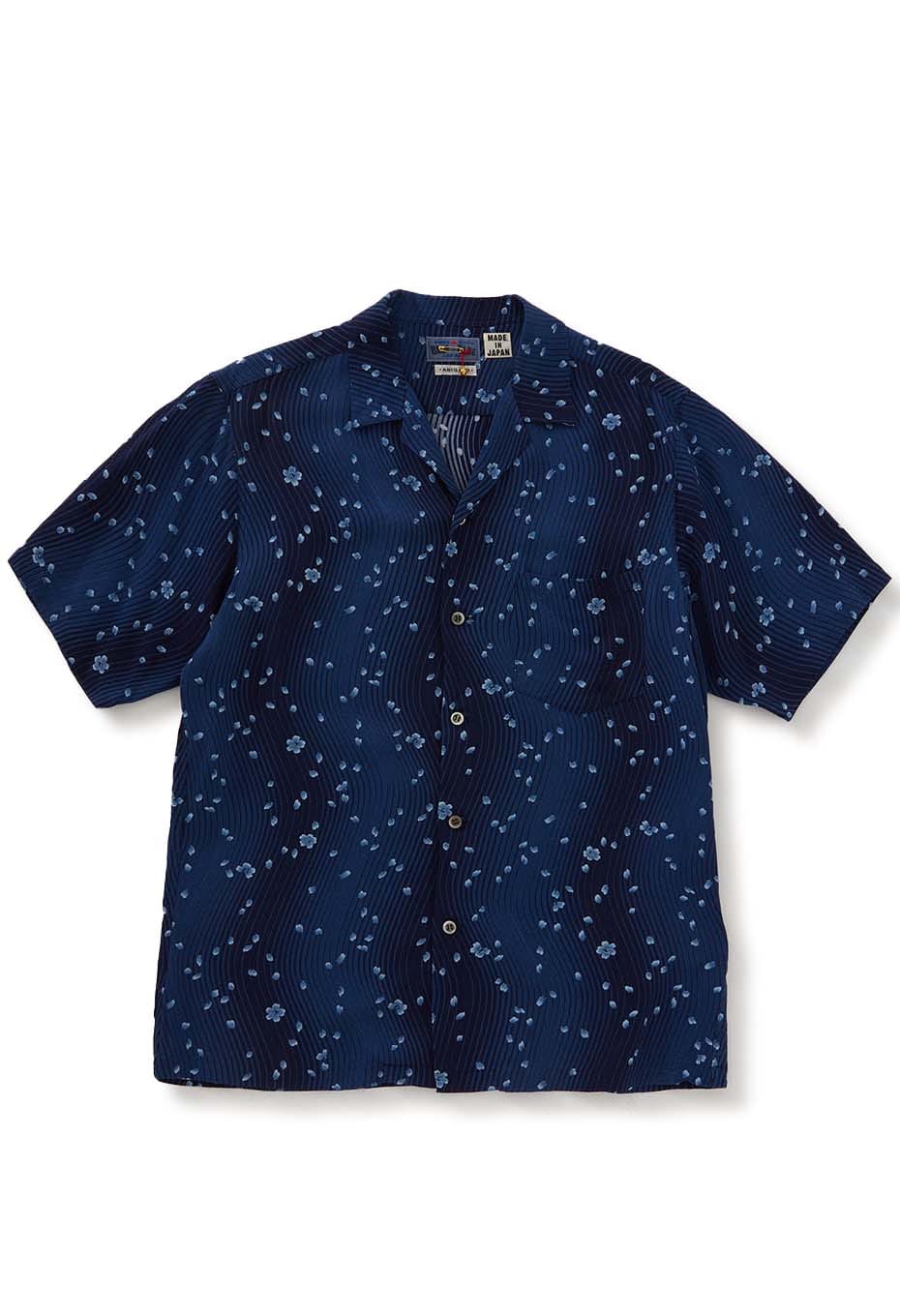 ミナモサクラ チリメン アロハシャツ