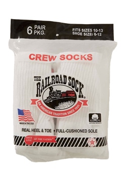 RAILROAD SOCK 6 pack men's crew socks 6070