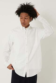 オーガニックシャンブレー ワークボタンダウンシャツ（XL / WHITE）