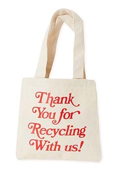 BAG SHOP NYC /THANK YOU FOR RECYCLING ミニトートバッグ（ONE / NATURAL）