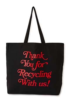 BAG SHOP NYC /THANK YOU FOR RECYCLING ジャンボトートバッグ（ONE / BLACK）