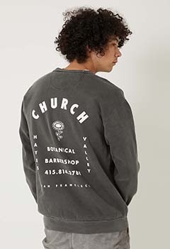 CHURCH botanical crew neck sweat fabric