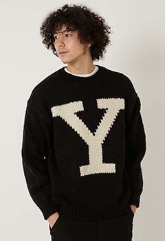 YALE /Y Hand Logo Sweater (ONE / BLACK)