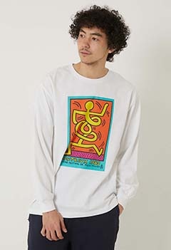 Keith Haring 1983 white ロングスリーブTシャツ