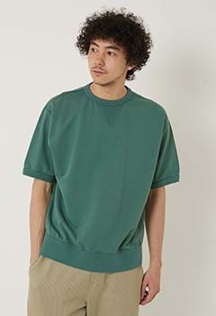 スビンギザコットン ハーフスリーブ ライトスウェットシャツ（XL / LT GREEN）