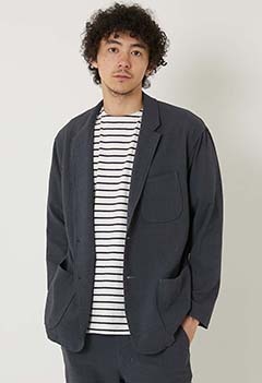 クリスピーストレッチサマーウール シアサッカー イージージャケット