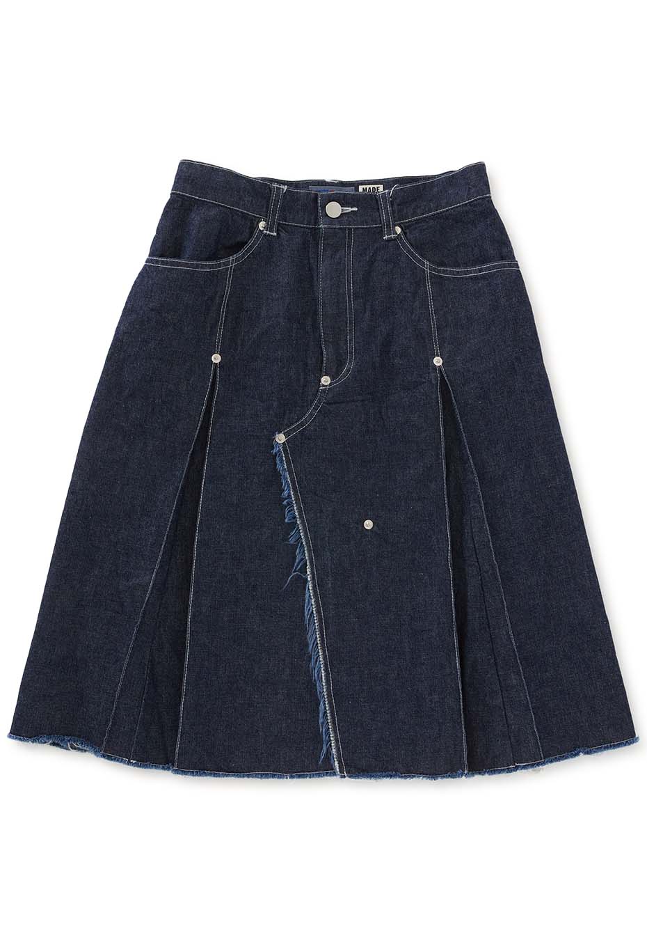 ミドルオンスデニム クレイジープリーツスカート
