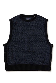 マチアカリ カノコニット サイドボタンベスト