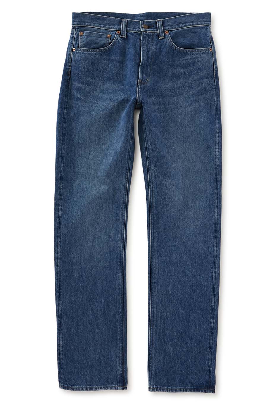 Selvedge Denim Fade Slim Straight Jeans