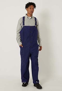 ブラッシュド ライトジャーマンクロス デッキオーバーオール