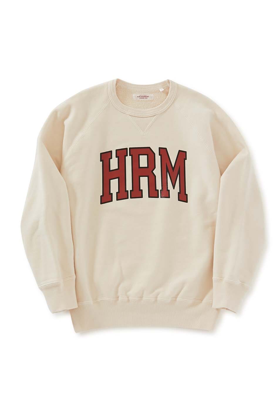 HRM college Logo crew neck sweat fabric