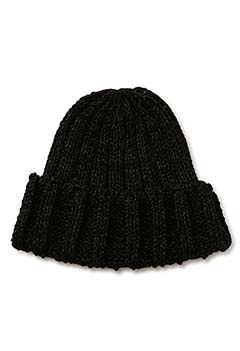 ペーパーレーヨン バルキーウール リブニットキャップ