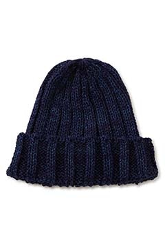 ペーパーレーヨン バルキーウール リブニットキャップ