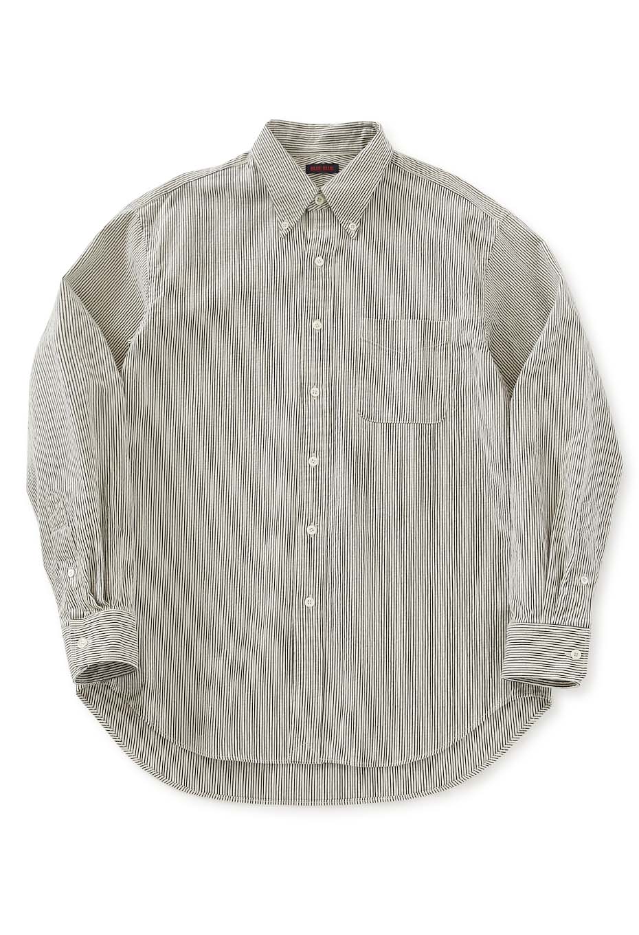 Hickory Stripe Button Down Long Sleeve Shirt
