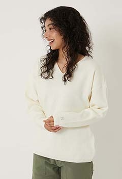 ウェーブコットン メリノウール ウォッシャブル リラックスセーター ウイメンズ