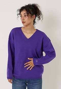 ウェーブコットン メリノウール ウォッシャブル リラックスセーター ウイメンズ