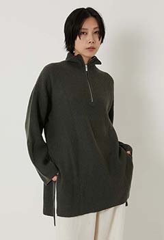 C.T.PLAGE ヤクウール ハーフジップ プルオーバー