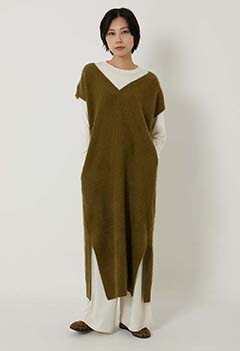 C.T.PLAGE ラクーンフォックス Vネック スリーブレス ドレス