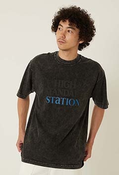 HIGH STANDARD STATION ショートスリーブ Tシャツ/ミネラルダイ MADE IN USA