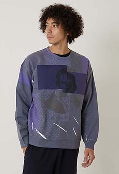 elephant TRIBAL fabrics patchwork Beethoven sweatshirt E03-MTG23F