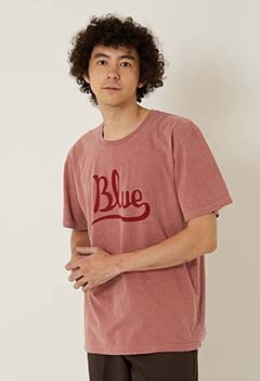 カーシブ Blue プリント メランジ Tシャツ