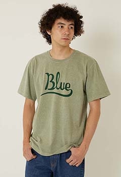 カーシブ Blue プリント メランジ Tシャツ（S / GREEN）