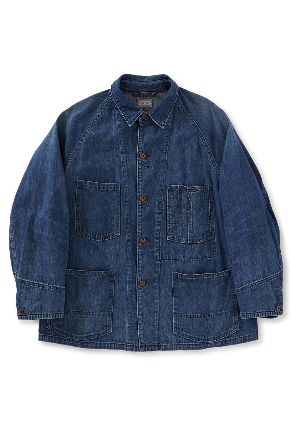 JK101 Selvedge Light Denim vintage Wash raglan sleeve Sleeve chore coat