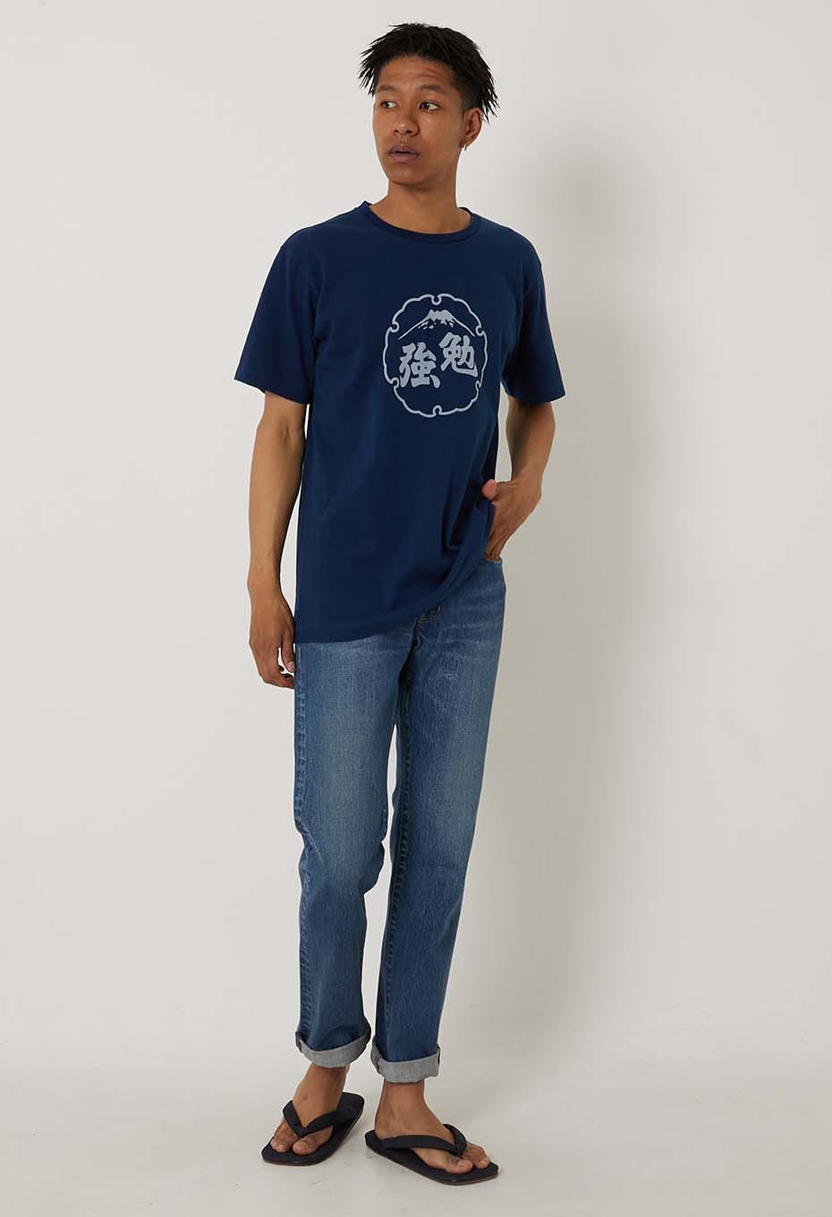 BLUE BLUE JAPAN|Tシャツ|勉強 バッセン インディゴ Tシャツ