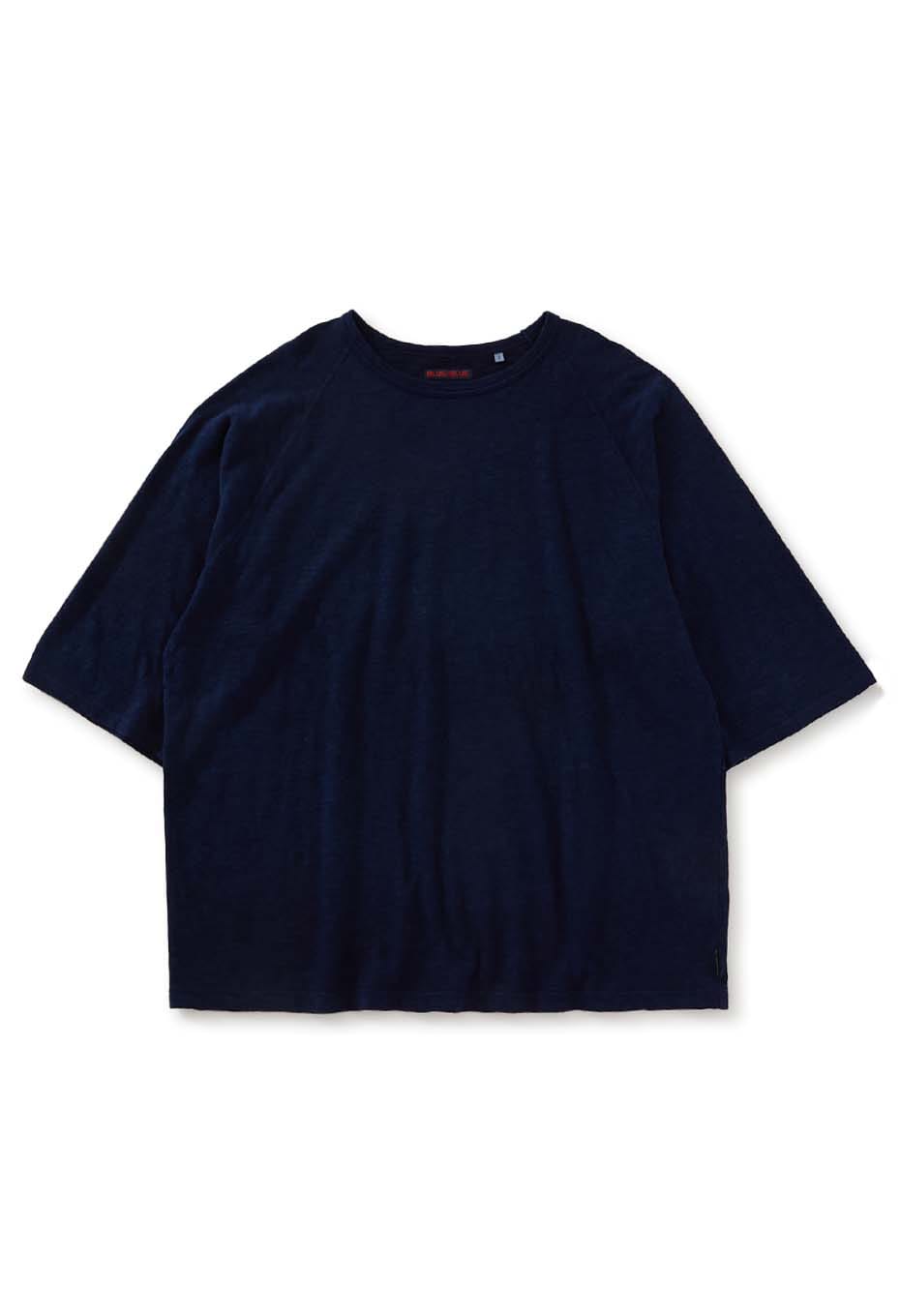 Indigo Slab plain stitch raglan sleeve Half Sleeve T-shirts