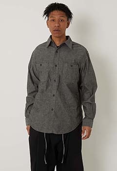 Colored chambray 2-pocket work shirt