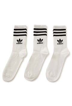 ADIDAS ミッドカット クルーソックス / 3pcs