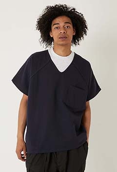 BOB BARKER /トリプルステッチ Vネックポケットシャツ