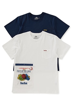 FRUIT OF THE LOOM・BLUE BLUE オーガニックコットン 2パック ポケットTシャツ/24