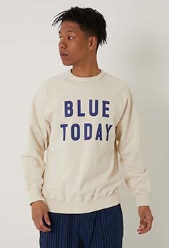 BLUE TODAY ヴィンテージウォッシュ ネックスウェット