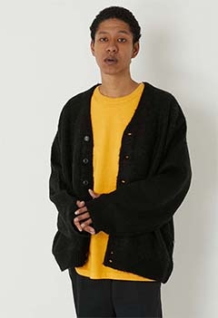 TOWNCRAFT × HIGH! STANDARD /シャギーソリッド ジャカードカーディガン