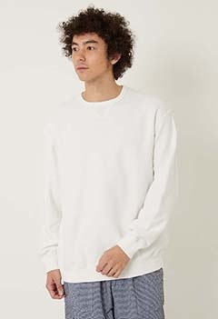 オープンエンドコットンニットツイル クルーネックスウェット